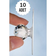 Katilus 10 Adet Yapışkanlı Kristal Görünümlü Tutacak Yapışkanlı Çekmece Kulpu Yapışkan Askı