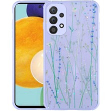 Samsung Galaxy A23 Uyumlu Kılıf Simli Desenli Kamera Korumalı Parlak Zore Popy Kapak