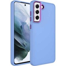 Samsung Galaxy S21 Fe Uyumlu Kılıf Metal Çerçeve ve Buton Tasarımlı Silikon Zore Luna Kapak