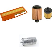 Bosch Filtre Bakım Seti Fiat Punto Evo 1.3 Mtj Euro 4 Multijet Hava + Yağ F. + Yakıt Filtre Bosch,yağ