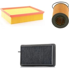 Bosch Filtre Bakım Seti Bmw 3 Serisi E36 320I Benzin 1996-1998 Klimalı Hava + Yağ F. + Polen Filtre Purflux