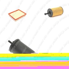 Bosch Filtre Bakım Seti Peugeot 206 1.6 Benzinli 2001-2004 Hava + Yağ F. + Yakıt Filtre Bosch