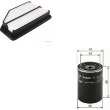 Bosch Filtre Bakım Seti Honda Cıvıc 2.0 201 Beygir Benzinli 2007-2011 Hava + Yağ Filtre