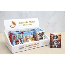 Sevimli Köpek Tasarımıyla Taş Işlemeli Ince El Aynası Dikdörtgen