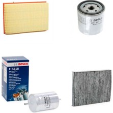 Bosch Filtre Bakım Seti Volkswagen Bora 1.6 Benzin 105 Beygir Azd Bcb Motor Hava + Yağ F + Yakıt F. + Polen Bosch