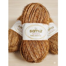 Samur Pırıl Kristal Simli 286 Kahve 100 GRAM-220 Metre 3 Adet