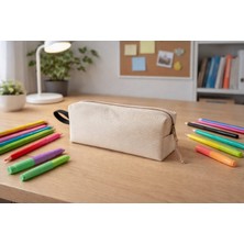 İvaLife Iva Kalemlik El Yapımı Krem Renkli Kalemlik Tek Gözlü Kalem Kutusu Kalem Çantası