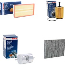 Bosch Filtre Bakım Seti Volkswagen Bora 2.3 Benzinli 150 Beygir 1998-2005 Hava + Yağ F + Yakıt F. + Polen Bosch