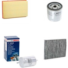 Bosch Filtre Bakım Seti Volkswagen Golf 4 1.6 Benzin Azd Bcb Motor 105 Beygir 1998-2003 Hava + Yağ F + Yakıt F. + Polen Bosch
