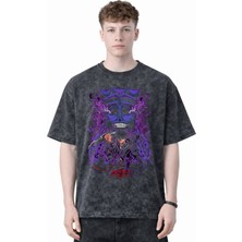 Sevbano Tasarım Solo Leveling Arise Sung Jin Woo Anime Baskılı Unisex Oversize Eskitme Yıkamalı Tişört