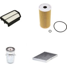 Bosch Filtre Bakım Seti Kia Sportage 2.0 Dsl Dizel 184 Beygir 2011-2015 Hava + Yağ F + Yakıt F. + Polen Filtron
