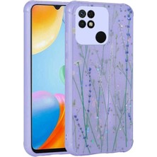 Xiaomi Poco C40 Uyumlu Kılıf Simli Desenli Kamera Korumalı Parlak Zore Popy Kapak