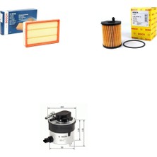 Bosch Filtre Bakım Seti Ford Focus 1.6 Tdcı 2004-2007 100 Beygir Dizel Hava + Yağ F. + Yakıt Filtre Bosch