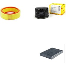 Bosch Filtre Bakım Seti Renault Clio Iı 1.4 Benzinli 1998-2004 Yuvarlak Filtre Hava + Yağ F. + Polen Filtre Sardes