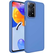 Xiaomi Redmi Note 11 Global Uyumlu Kılıf Metal Çerçeve ve Buton Tasarımlı Silikon Zore Luna Kapak