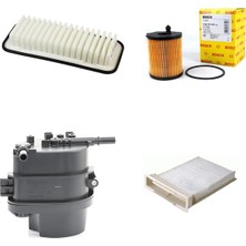 Bosch Filtre Bakım Seti Citroen C1 1.4 Hdı Dizel 2005-2014 Hava + Yağ F + Yakıt F. + Polen Sardes