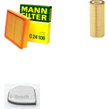 Bosch Filtre Bakım Seti Mercedes Slk 200 Kompressor R170 1998-2003 Hava + Yağ F. + Polen Filtre Sardes