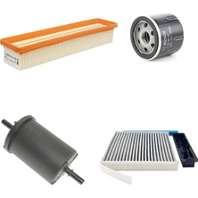 Bosch Filtre Bakım Seti Dacia Sandero 1.2 Benzinli 2008-2012 75 Beygir Hava + Yağ F + Yakıt F. + Polen Filtron