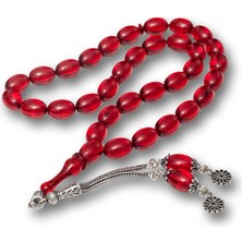 Gümüş Kırmızı Ateş Kehribar Tesbih