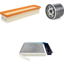 Bosch Filtre Bakım Seti Dacia Sandero 1.2 Benzinli 2008-2012 75 Beygir Hava + Yağ F. + Polen Filtre Filtron