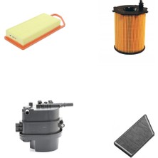 Bosch Filtre Bakım Seti Peugeot 206+ 1.4 Hdı Dizel 2009-2010 DV4TD/TED/TED4 Hava + Yağ F + Yakıt F. + Polen Sion