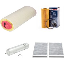 Bosch Filtre Bakım Seti Bmw 5 Serisi E60 520 D Dizel 2005-2007 M47D20(204D4) Motor Hava + Yağ F + Yakıt F. + Polen Sardes