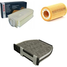 Bosch Filtre Bakım Seti Mercedes C220 Cdı W204 4-Matic 2013-2014 Dizel Hava + Yağ F. + Polen Filtre Sardes