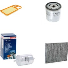 Bosch Filtre Bakım Seti Volkswagen Golf 4 1.6 Benzin Aus Atn Motor 105 Beygir 1998-2003 Hava + Yağ F + Yakıt F. + Polen Bosch
