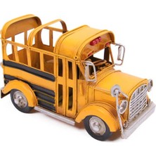 Dekoratif Metal Araba Okul Otobüsü Kalemlik