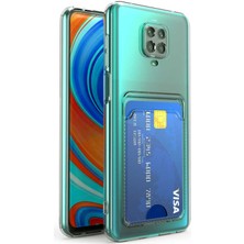 Xiaomi Redmi Note 9s Uyumlu Kılıf Kartlıklı Şeffaf Zore Setra Clear Silikon Kapak
