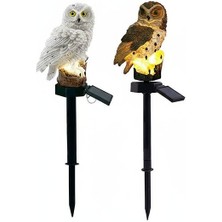 Baykuş Şeklinde Güneş Enerjili Kazıklı Bahçe Aydınlatma S-18