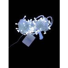 10M 100 LED Damla Uçlu Beyaz Işık Şeffaf Kablo