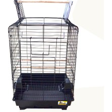 EuroGold Storozde Papağan Kafesi Açılır Çatılı Siyah 40,5X40,5X59,5 cm