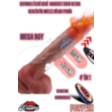 Kissers Isıtmalı Ileri Geri Hareketli Titreşimli Ultra Realistik Mega Kalın Melez Dildo Penis Vibratör 29 cm