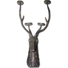 Metal Geyik Büstü Şamdan 112 cm