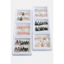 Zero Land Storozde Rose Taşlı Takma Tırnak-Renkli