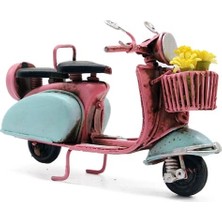 Dekoratif Metal Scooter Önü Sepetli