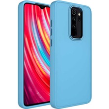 Xiaomi Redmi Note 8 Pro Uyumlu Kılıf Metal Çerçeve ve Buton Tasarımlı Silikon Zore Luna Kapak