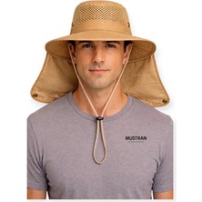 Mustran Enseden Korumalı Uv Güneş Şapkası - Unisex Outdoor Safari Şapka / Kamp Balıkçı Avcı Tarla
