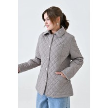 Mg Otantik Kadın Büyük Beden Kapitone Mevsimlik Mont Cepli Astarlı - MG2-001KAPİTONEMONT