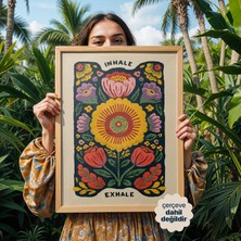 Persona Istanbul Artificial Collection "ınhale, Exhale" - Modern Folk-Art Tipografik Poster (Çerçevesiz)