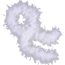 Zero Land Hnrlishp Beyaz Renk Kabarık Kalın Otriş Boa Tüy 6 cm Genişlik 180-200 cm Uzunluk
