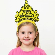 Zero Land Hnrlishp Sarı Happy Birthday Prenses Tacı – Doğum Günü Taç Aksesuarı