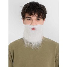 Zero Land Hnrlishp Beyaz Kırçıllı Arkadan Lastikli Beyaz Takma Sakal Yetişkin Çocuk Uyumlu
