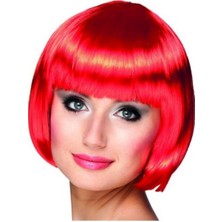 Zero Land Hnrlishp Kırmızı Renk Parti Peruğu Küt Saç