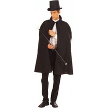 Zero Land Hnrlishp Siyah Sihirbaz Pelerini 120 cm ve Sihirbaz Şapkası 12 cm Yetişkin Boy