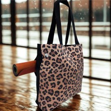 Essendo Kanvas Çanta -Pilates ve Yoga Çantası- Leopar