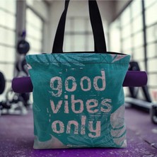 Essendo Kanvas Çanta -Pilates ve Yoga Çantası- Good Vıbes Only