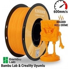 Kingroon Rapid Pla Filament Turuncu- High Speed (600MM/S) - Bambu Lab ve K1 Uyumlu - 1.75MM 1 kg