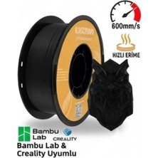 Kingroon Rapid Pla Filament Siyah - High Speed (600MM/S) - Bambu Lab ve K1 Uyumlu - 1.75MM 1 kg